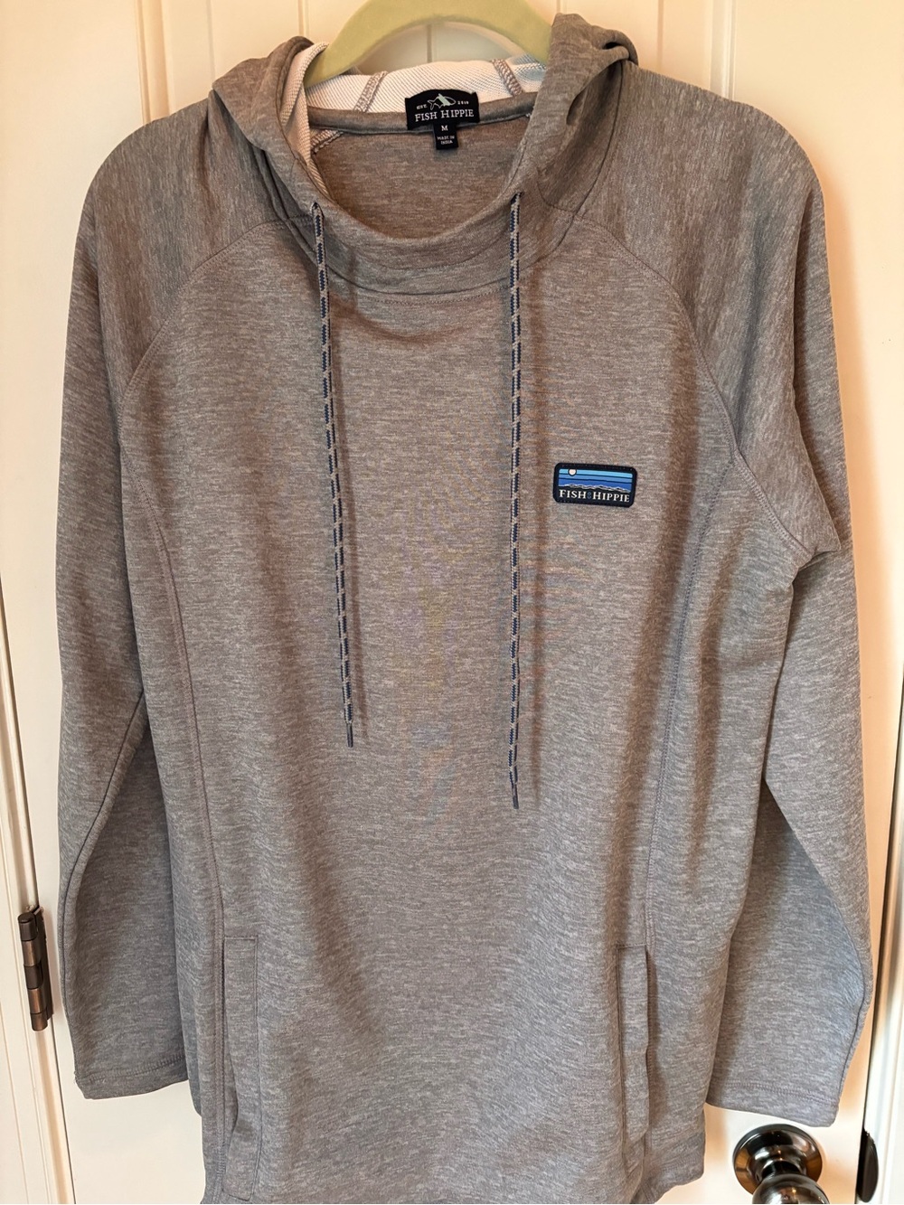 Fish Hippie Men's Grey Hoodie size M - Picture 1 of 3